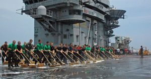sailors clean deck 300x156 - Thank You to Our Veterans - A Military Home Cleaning Experience